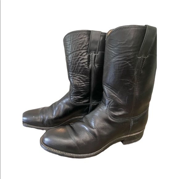 Justin Boots Shoes - Justin Black Leather Cowgirl Boots